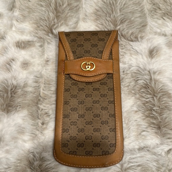 Gucci Accessories - Gucci GG canvas leather brown eyeglass case vintage